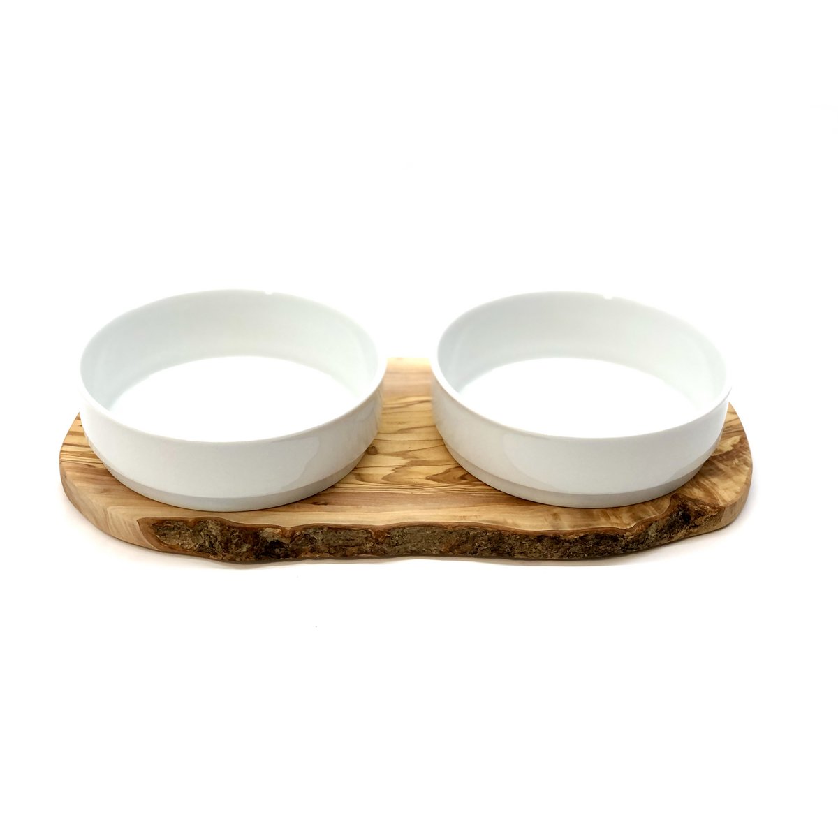 Feeding station RUSTY (2x 0.9 liter porcelain bowl) for feed and water