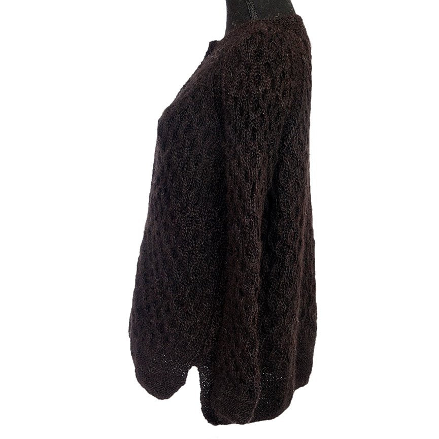 100% Baby Alpaca black cardigan