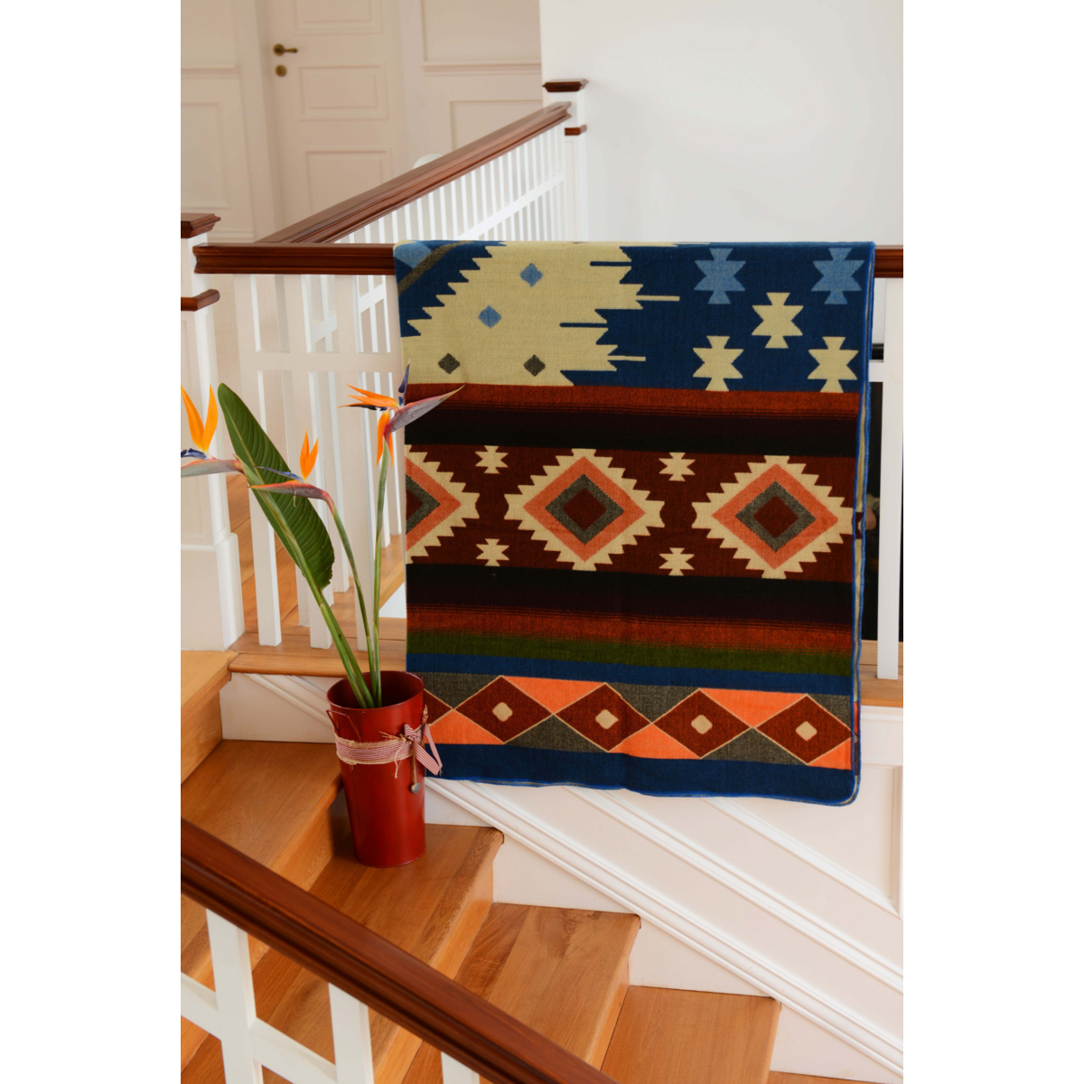 Ecuadorian alpaca blanket | native blanket | Quilotoa Blue
