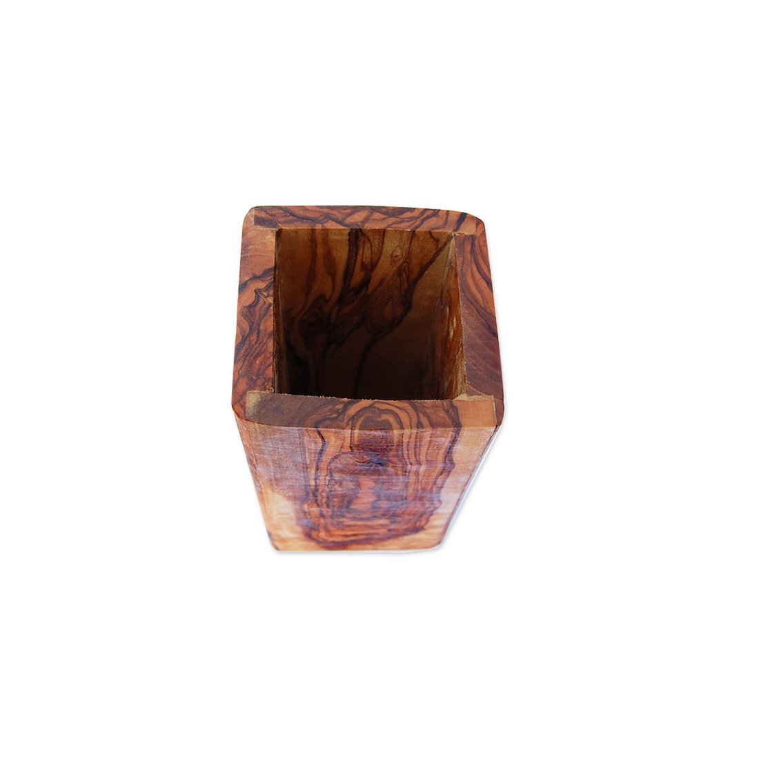 Utensil cup SQUARE made of olive wood