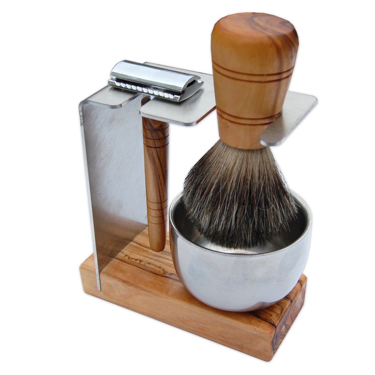 Holder for shaving brush and wet razor incl. stainless steel pot type "Sylt"