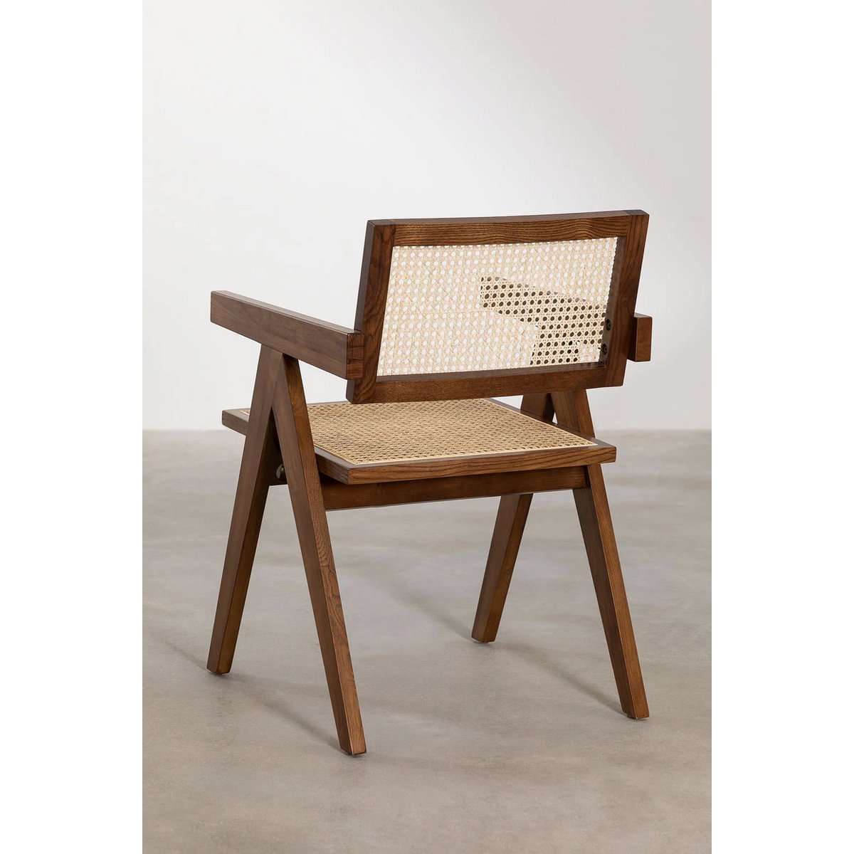 chair Pierre Jeanneret wood + rattan, high quality
