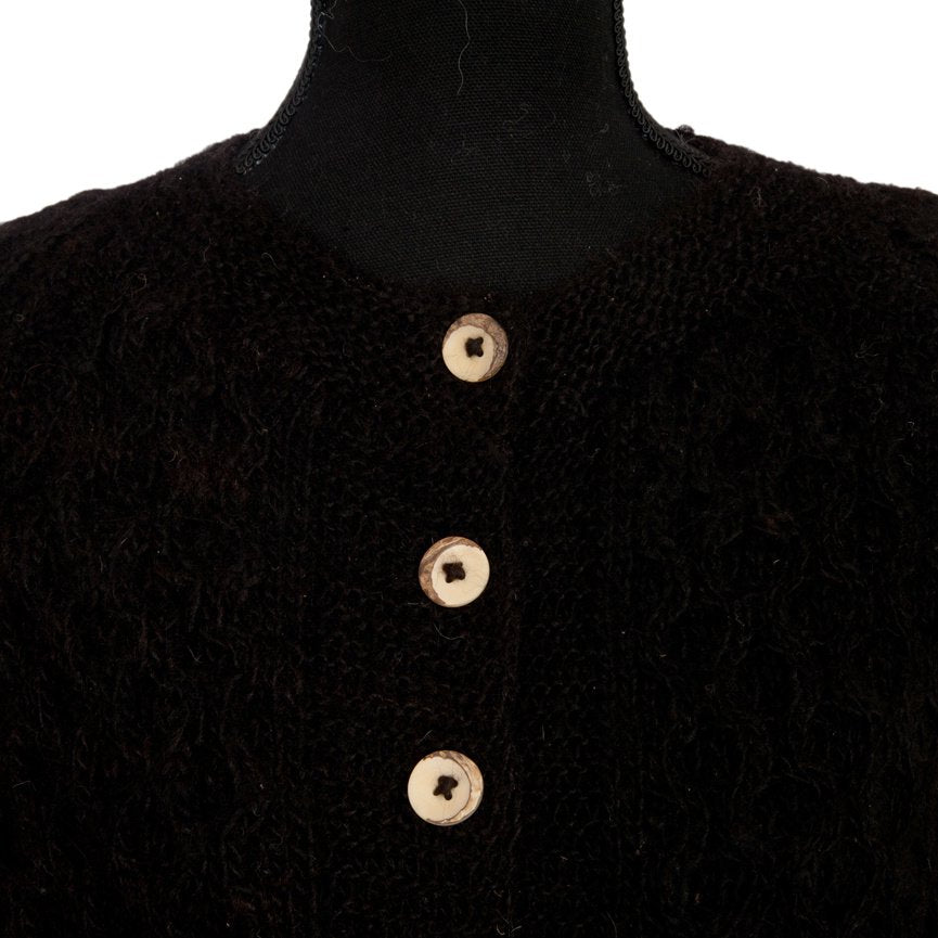100% Baby Alpaca black cardigan