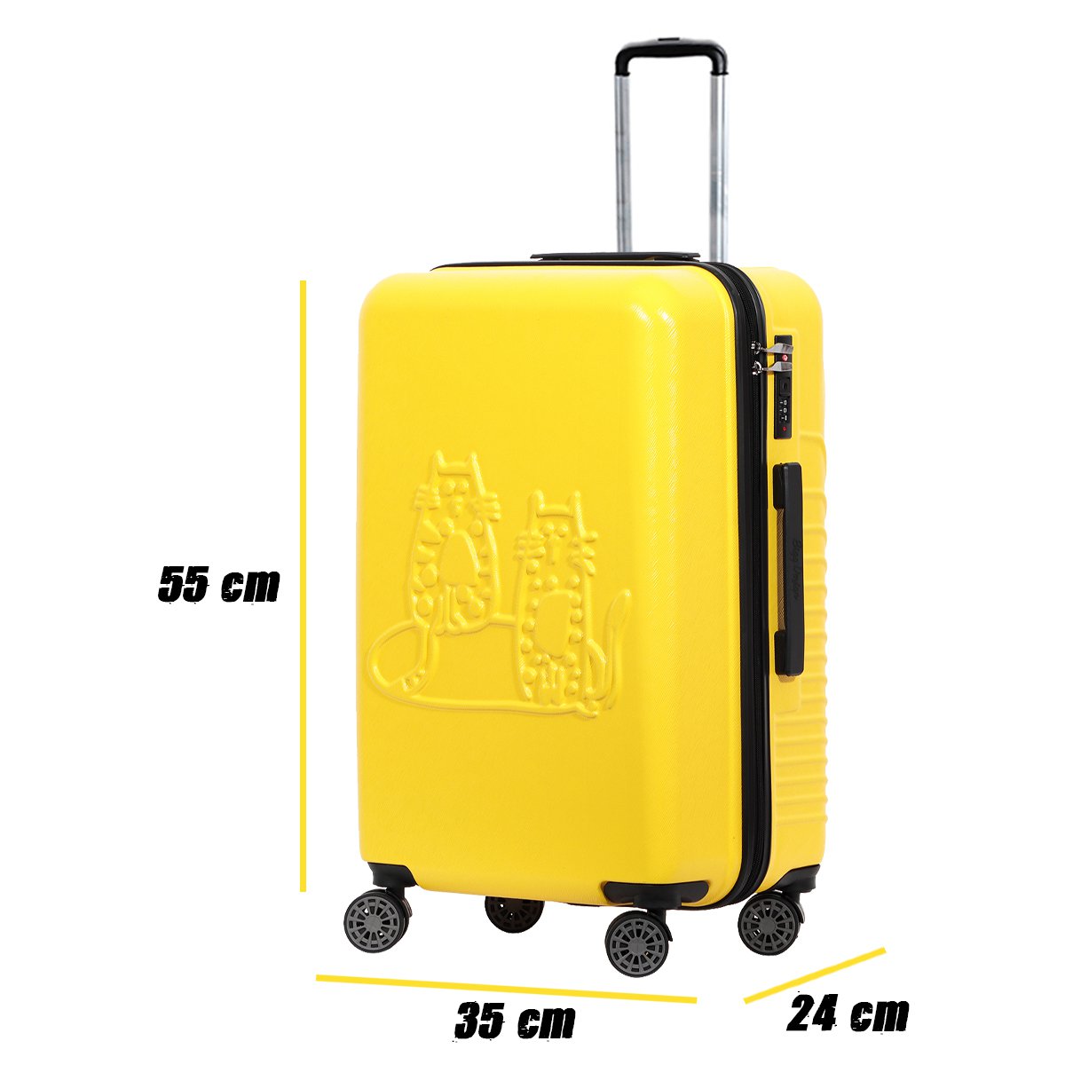 Biggdesign Cats Yellow Small Size 20" Suitcase