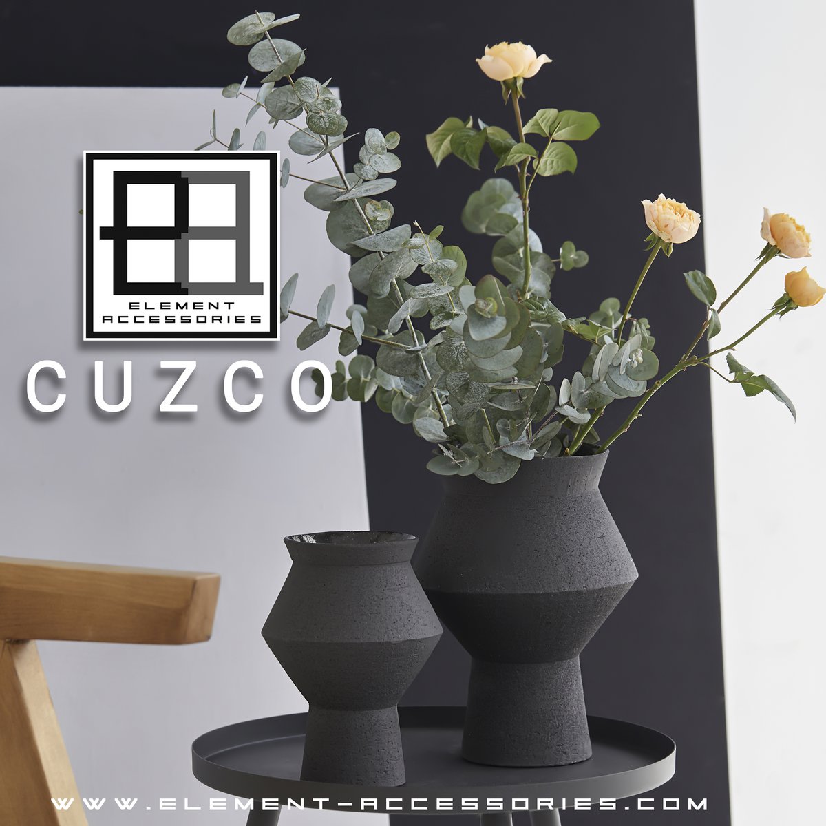 jaggy angular round vase in ceramic, CUZCO 20ZW