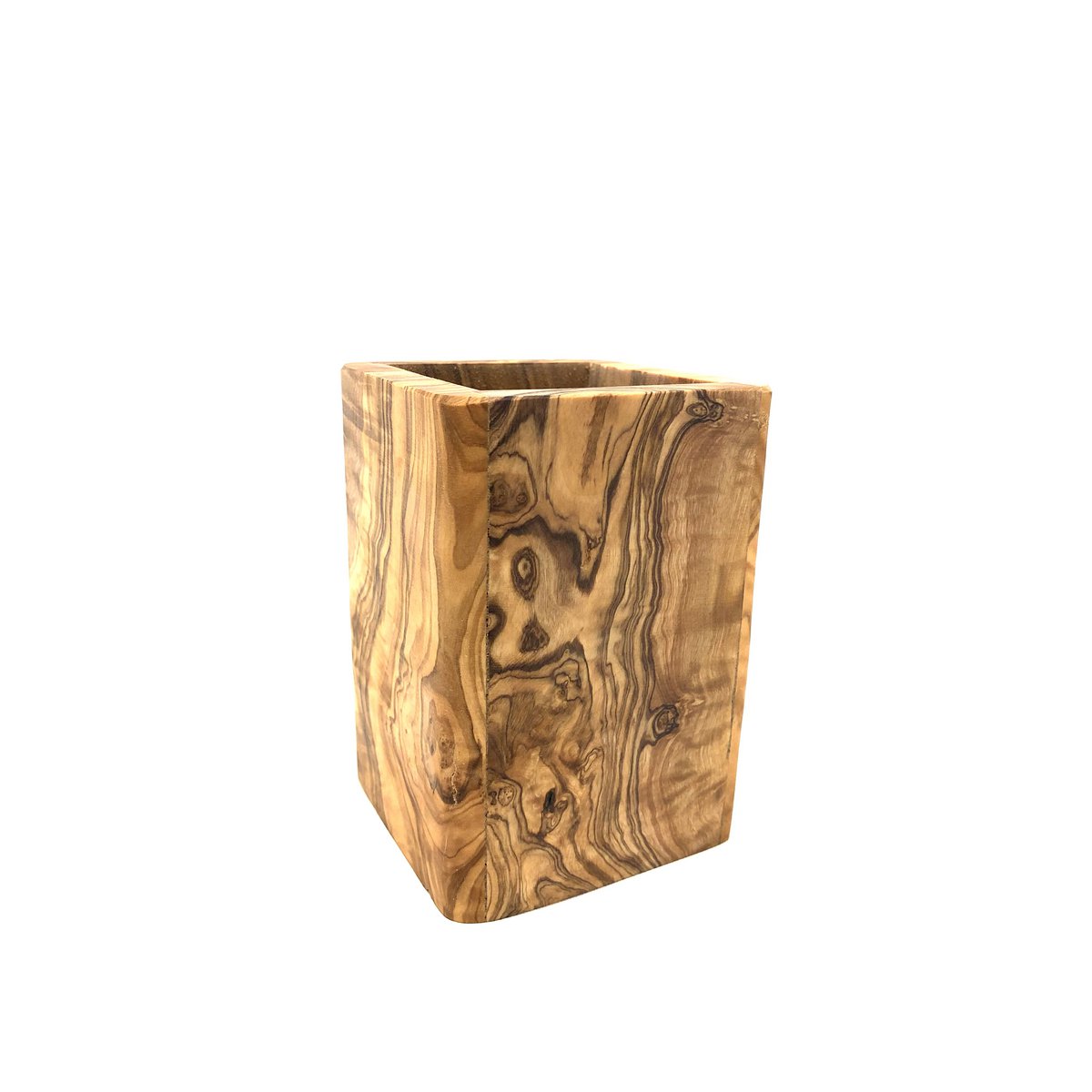 Toothbrush mug SQUARE made of olive wood