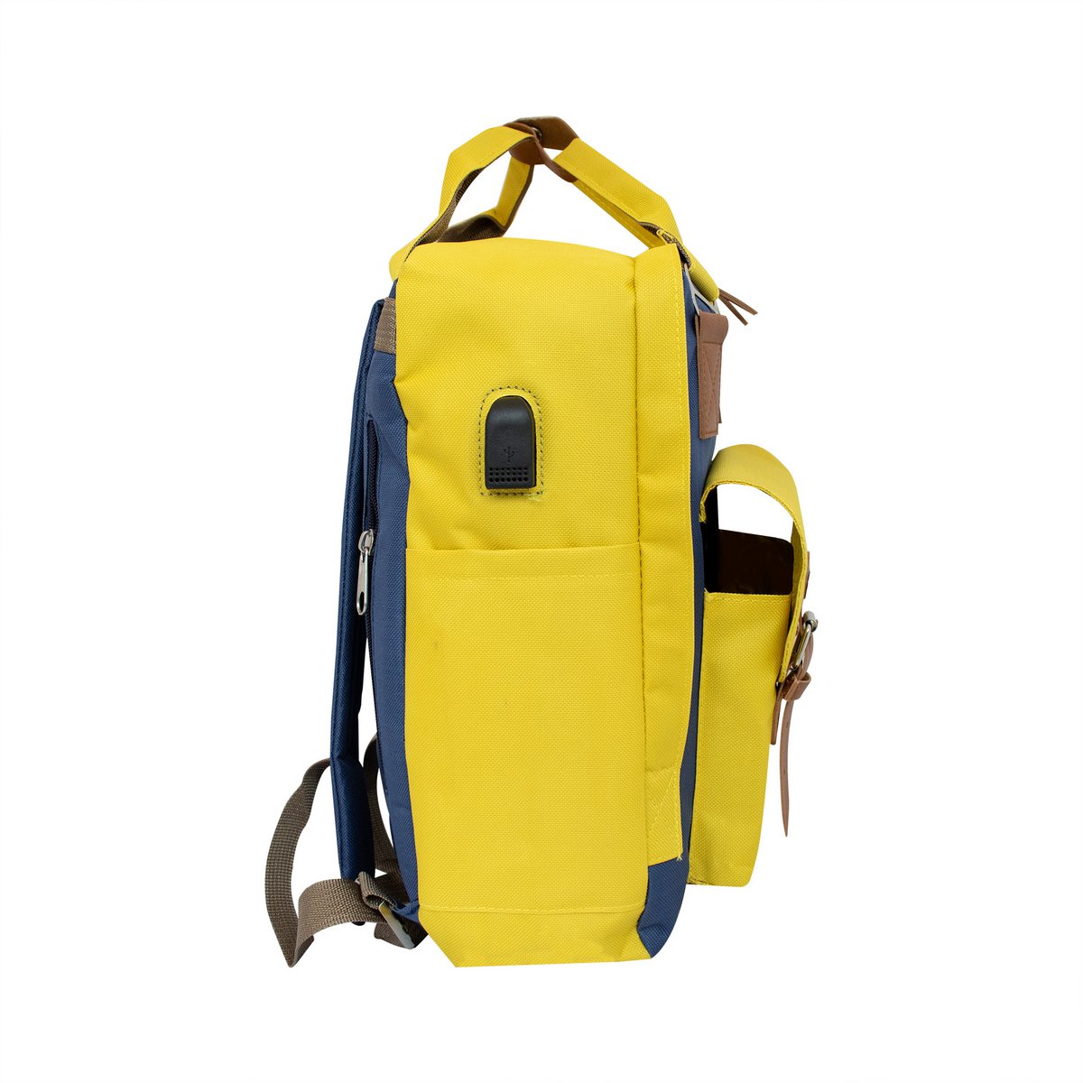 Biggdesign Cats USB Laptop Backpack, 14” Laptop Compatible, Water-Resistant, Lightweight, Unisex, Yellow