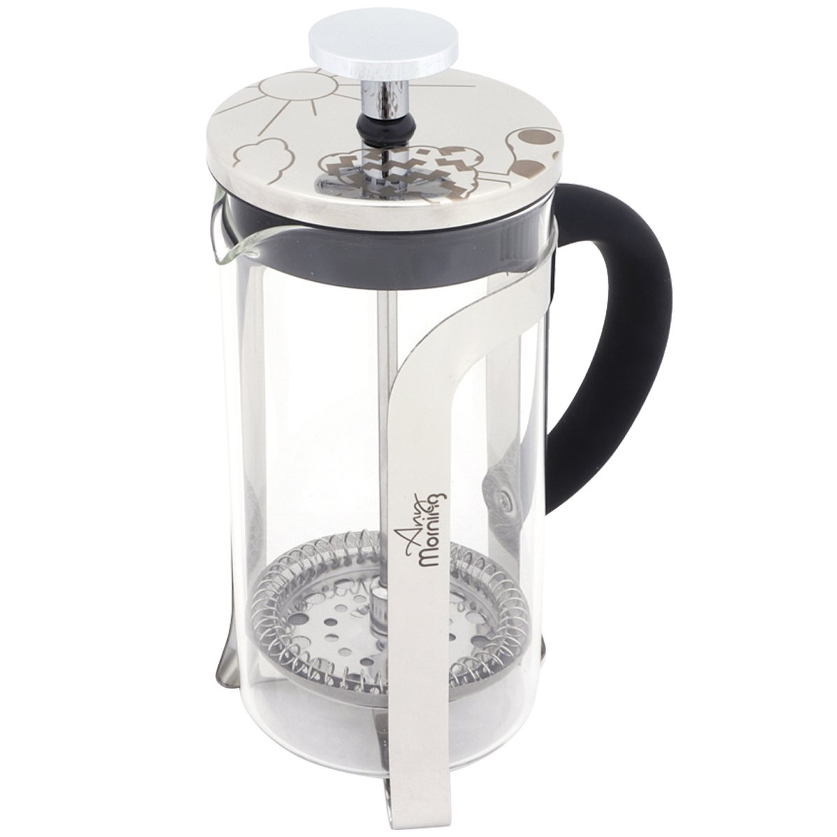 Any Morning French Coffee Press 15 Oz Espresso Tea Maker with Triple Filters