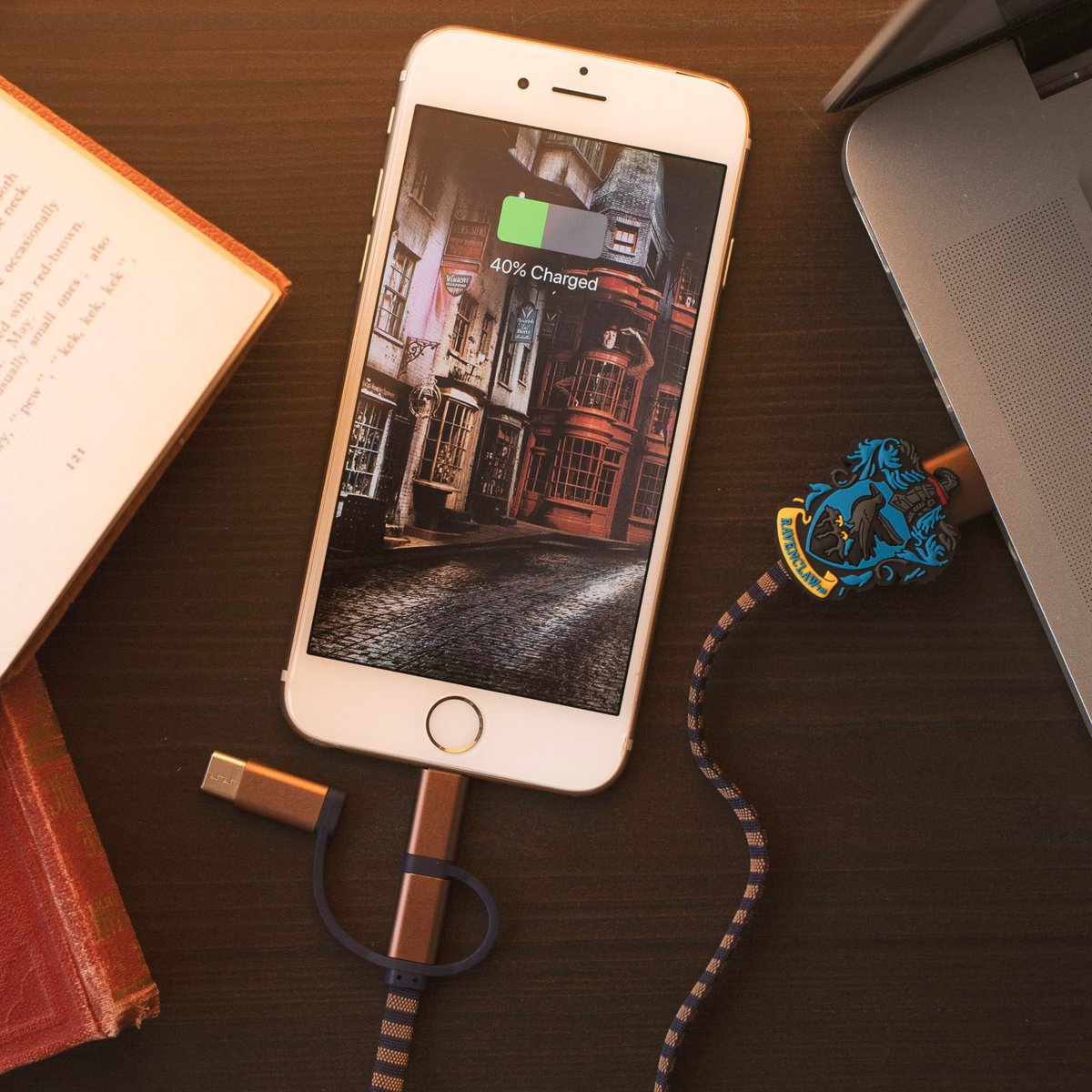 Harry Potter - Ravenclaw 3in1-Ladekabel Scarf-Cable (Lightning/Micro/USB-C)