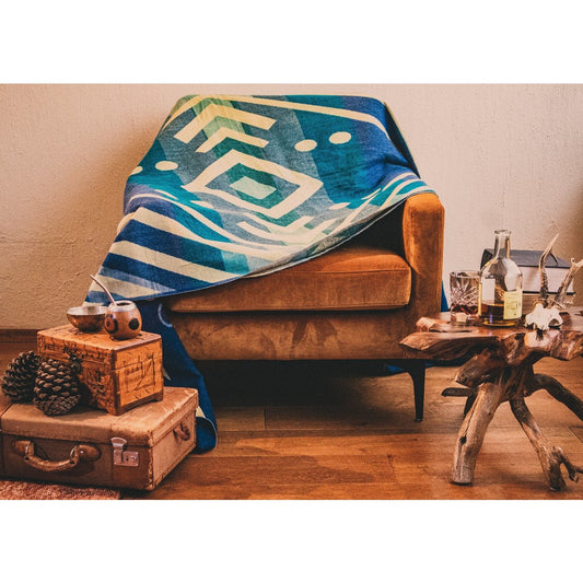 Ecuadorian alpaca blanket | native blanket | Imbabura Blue