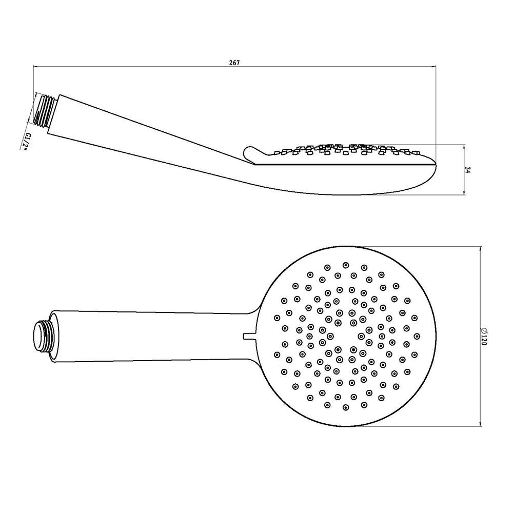 bath & more hand shower Design 1.5, 120 mm, 5 jets, air admixture