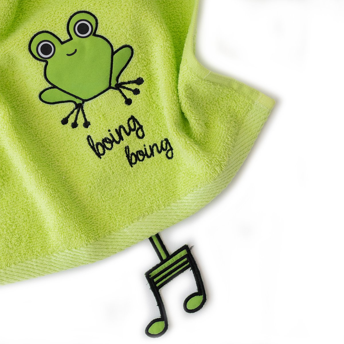 Milk & Moo Kids Hand Towel Set of 2, Sprat Frog