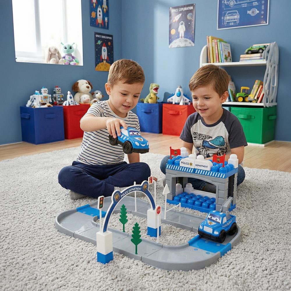 Ogi Mogi  Toys Police Car Set (52 Pieces)