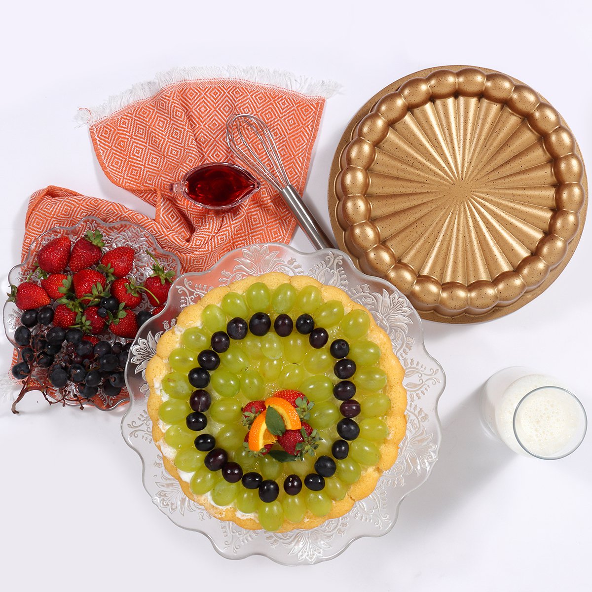Serenk Fun Cooking Tart Pan, Nonstick Bakeware, Baking Pan for Pie, Round, 11 in