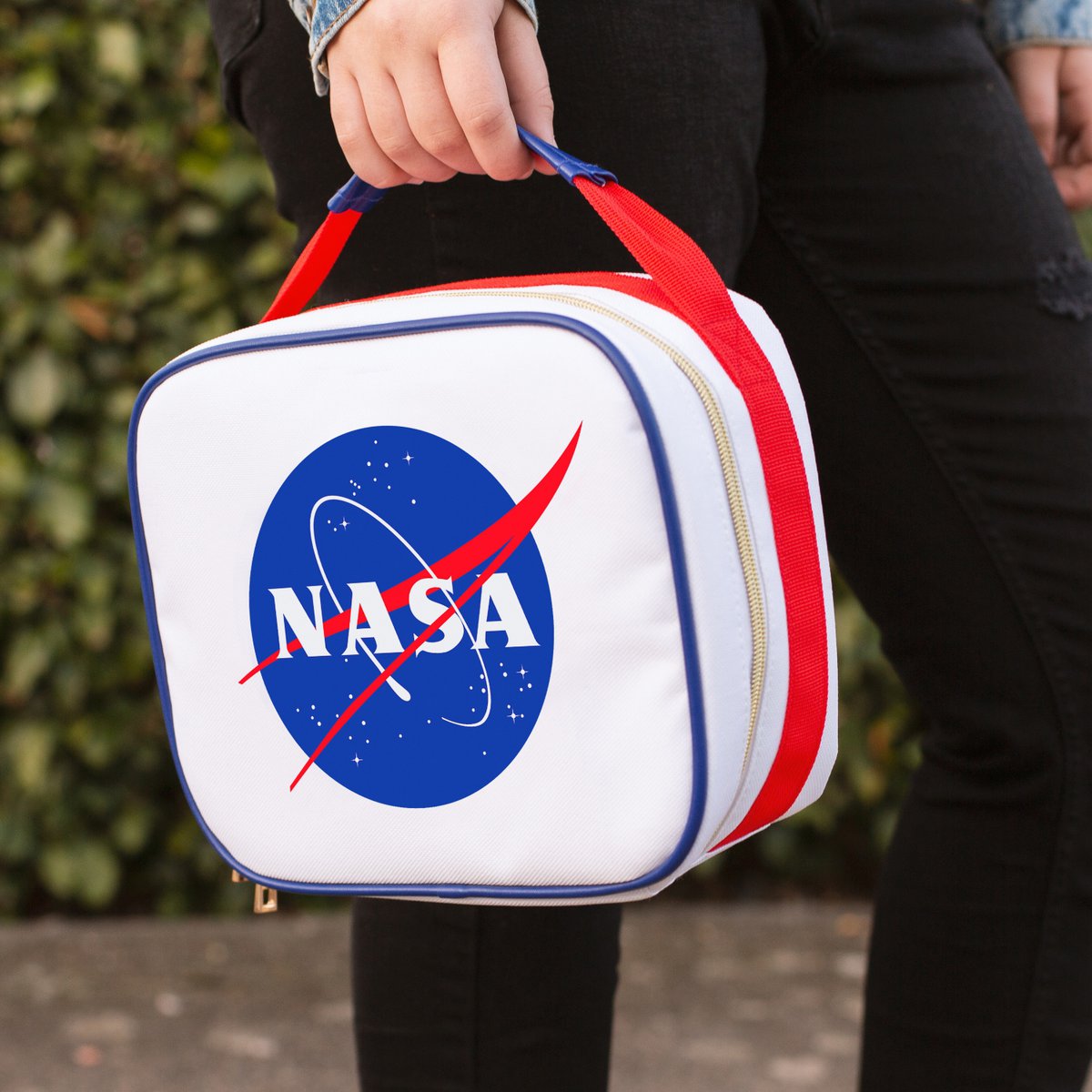 NASA Zippered Lunch Bag - White