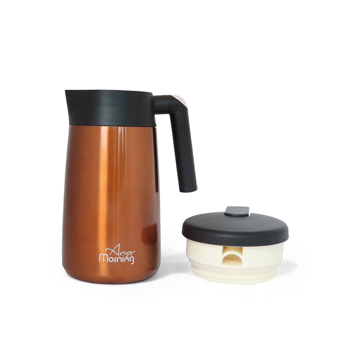 Any Morning 40 oz Thermal Carafe SI232250– Insulated Stainless Steel Coffee Server, Copper Effect
