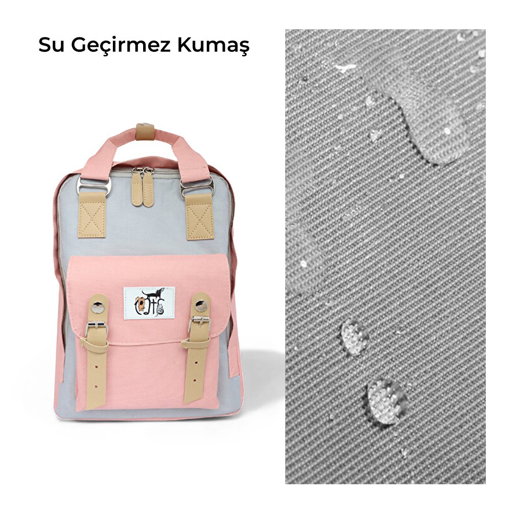 Biggdesign Cats USB Laptop Backpack, 14” Laptop Compatible, Water-Resistant, Lightweight, Unisex, Pink