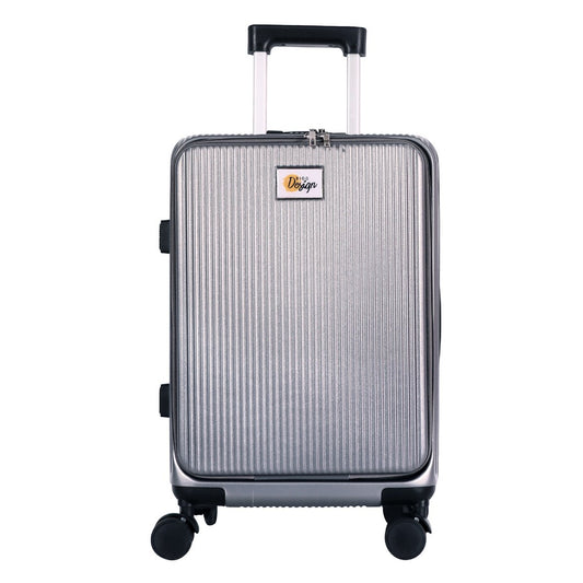Biggdesign Moods Up Luggage with Cup Holder and USB Port, 20", Silver