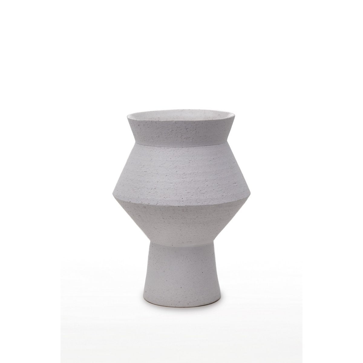 jaggy angular round vase in ceramic, CUZCO 27WH