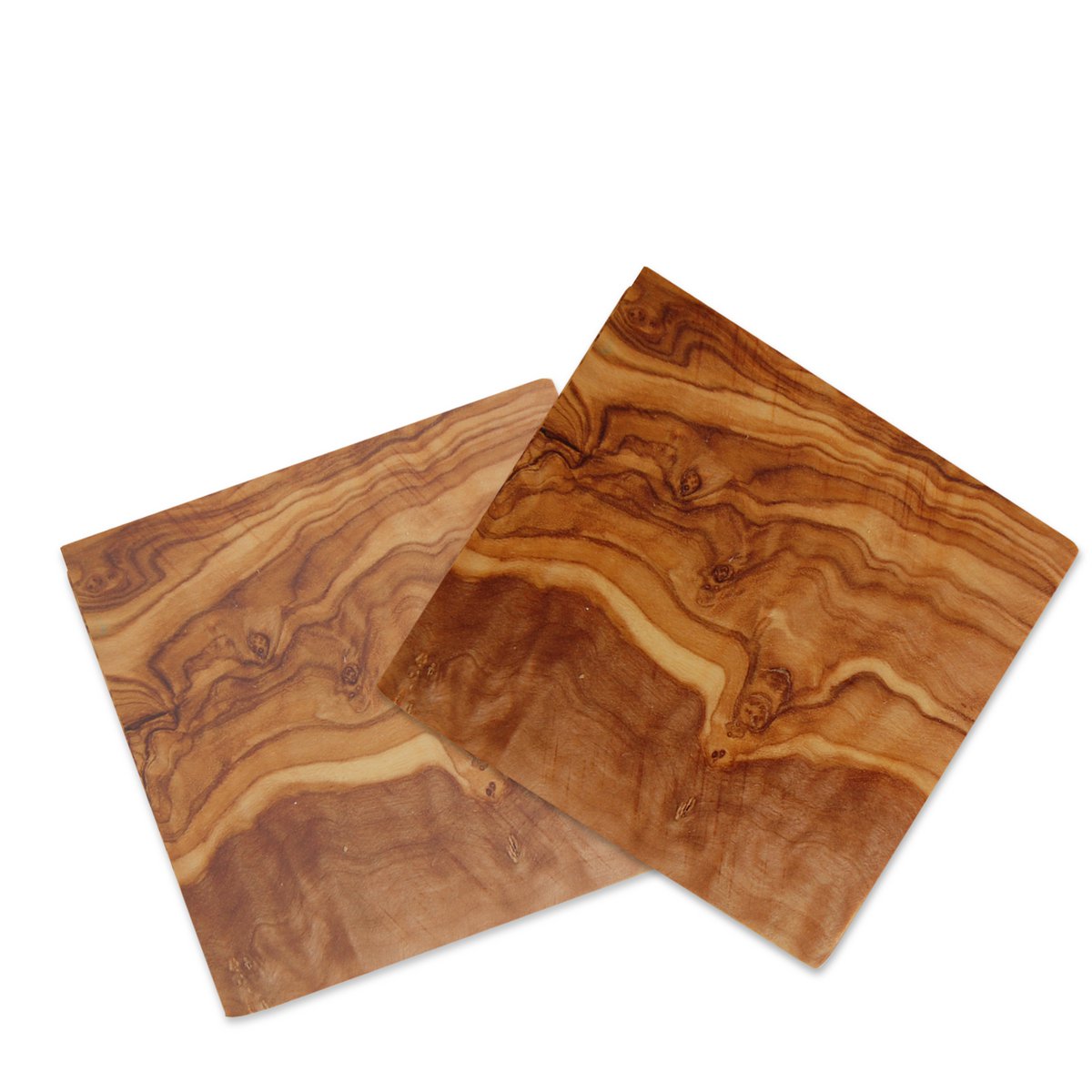 Set of 6 coasters square 9 x 9 cm made of olive wood