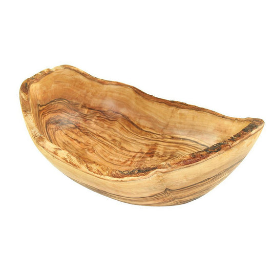 Fruit bowl rustic edge (length: 25 - 29 cm) made of olive wood