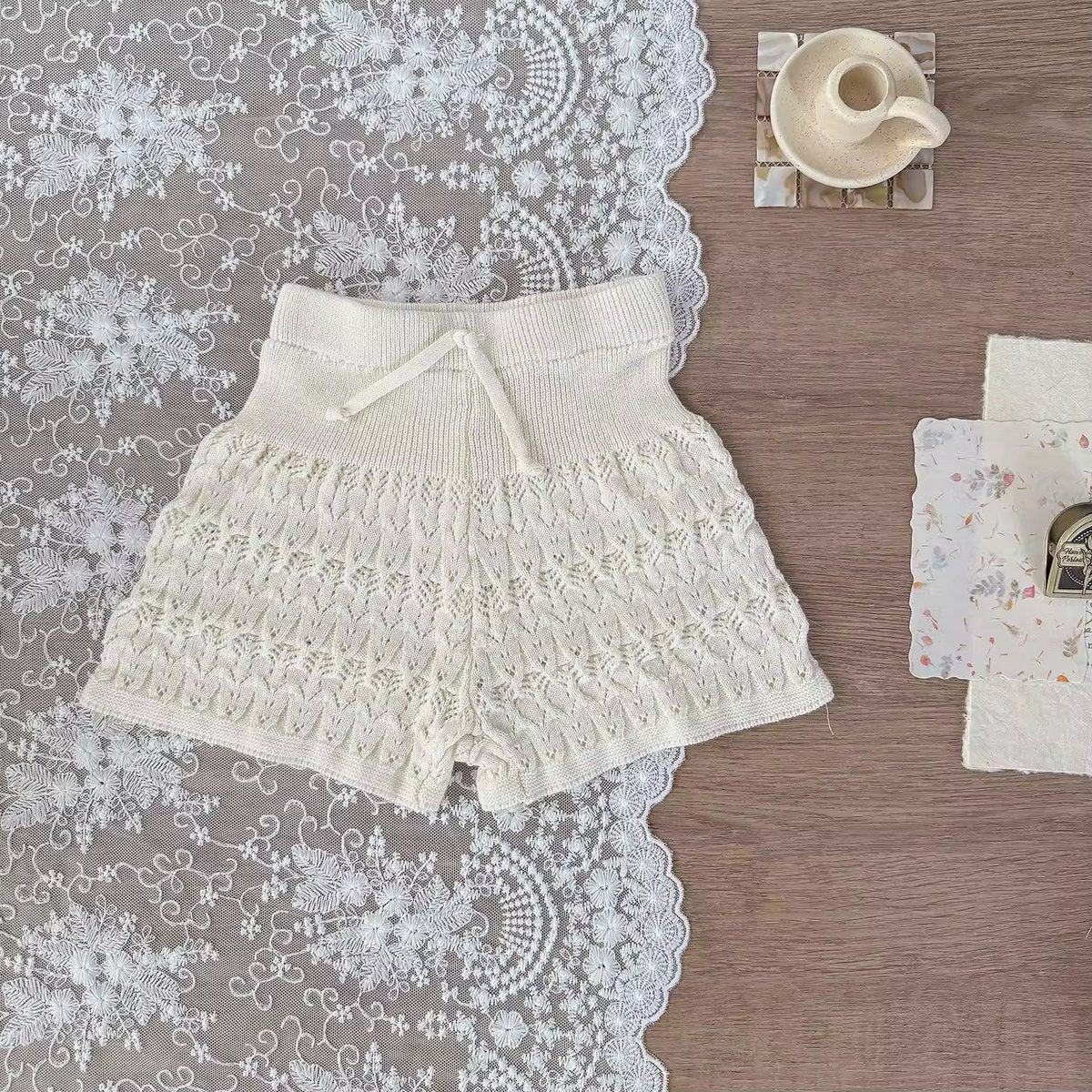 Aila Soft Knit Lace Shorts – 3 Colours