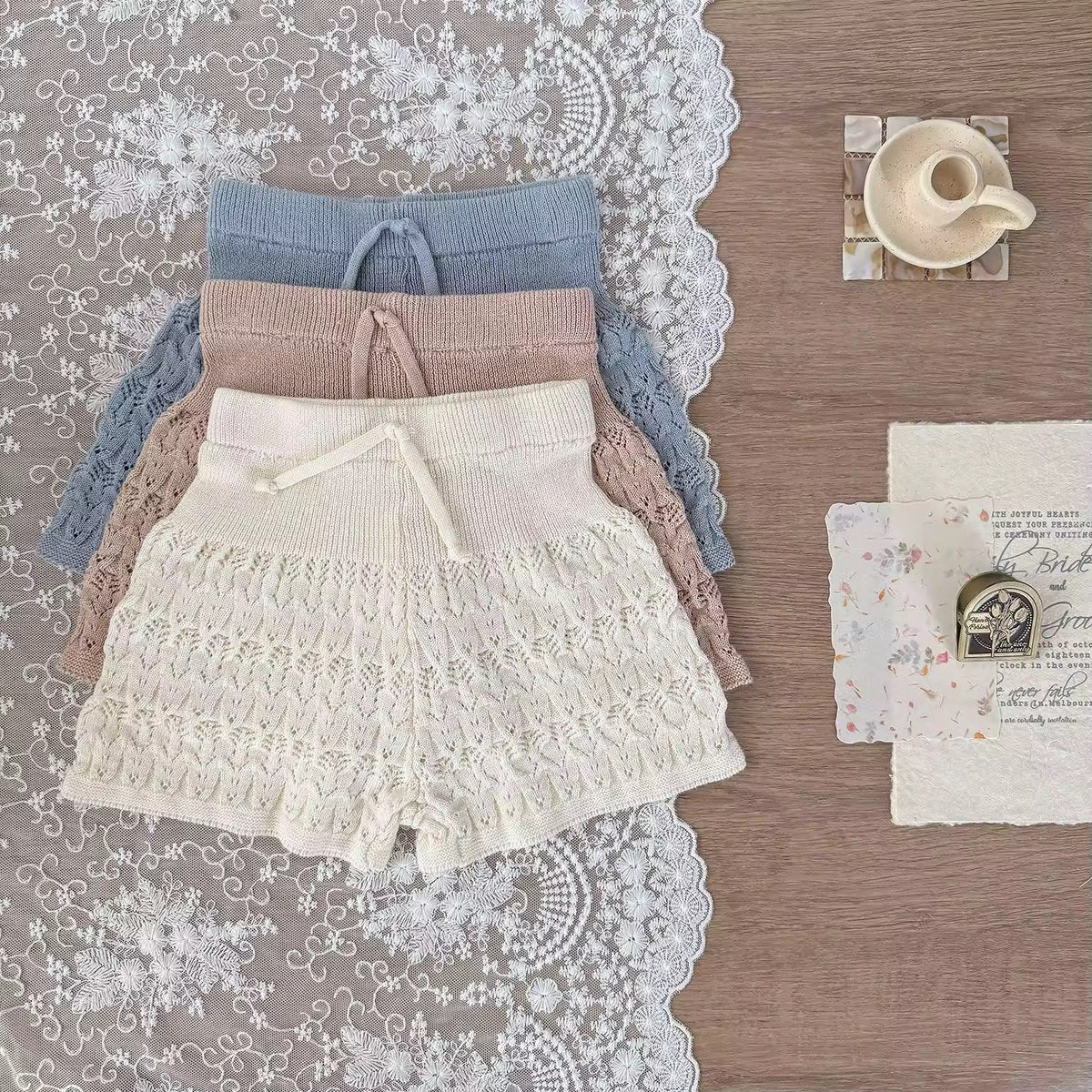 Aila Soft Knit Lace Shorts – 3 Colours