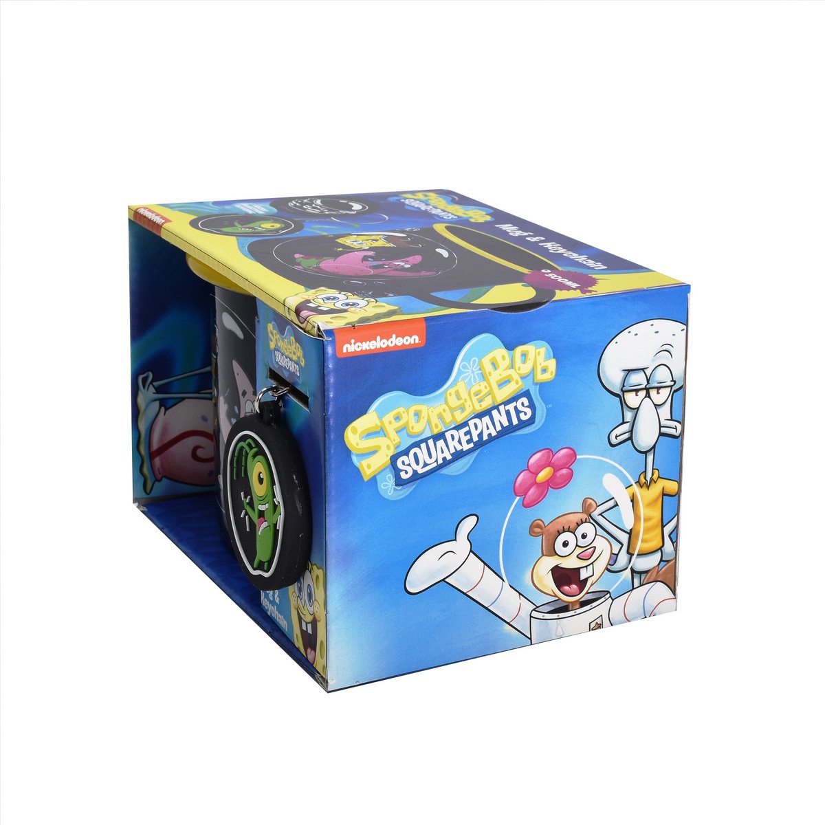 Spongebob Squarepants mug including keychain, SpongeBob and Patrick with soap bubbles, official merch