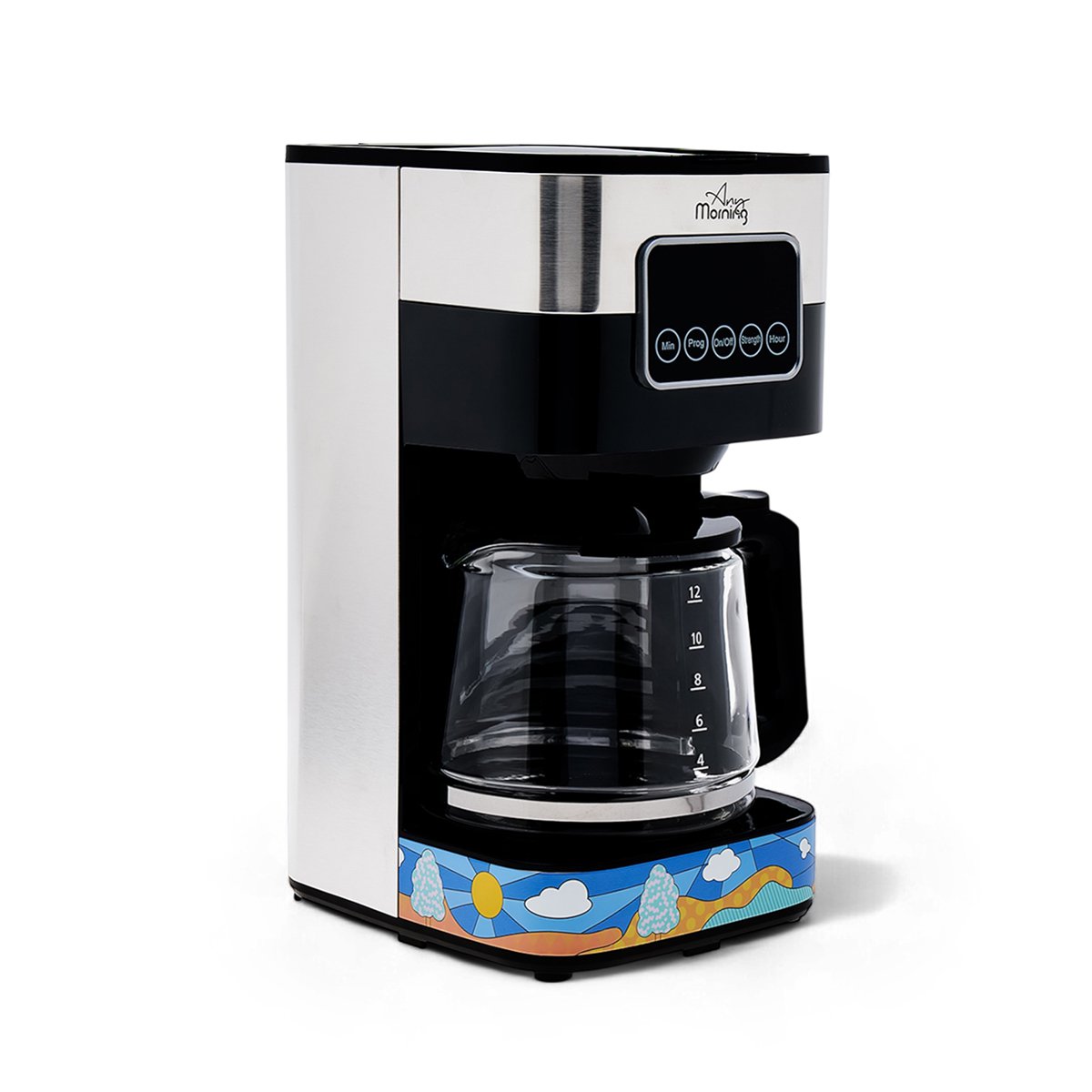 Any Morning SH21615S  Filter Coffee Maker, 10 Cups, 1.5L, Programmable, Touch Screen, Anti-Drip, Strength Control