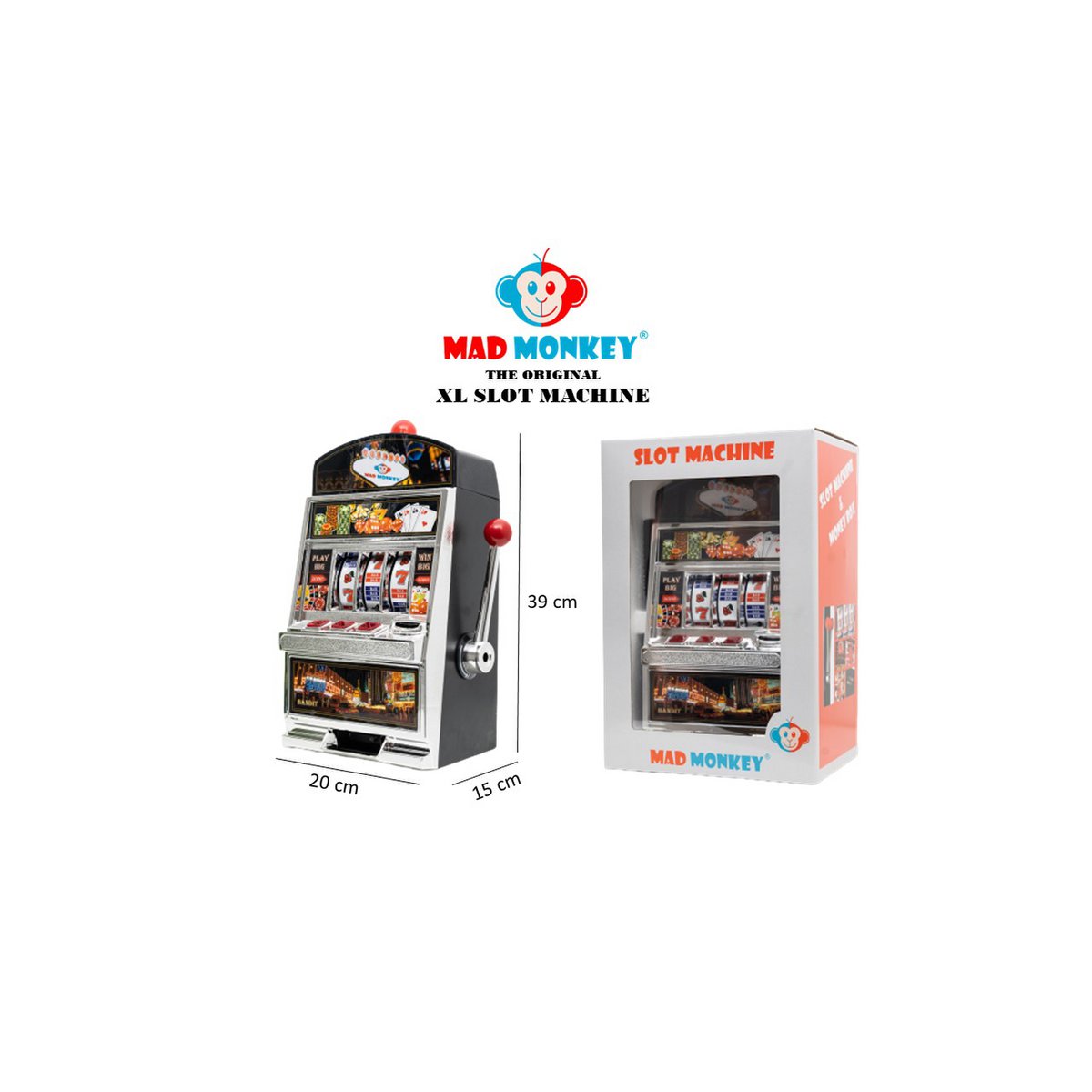Slot Machine XL - slot machine with money box (incl. light and sound)