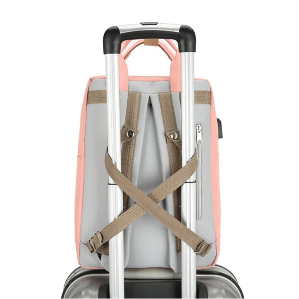 Biggdesign Cats USB Laptop Backpack, 14” Laptop Compatible, Water-Resistant, Lightweight, Unisex, Pink