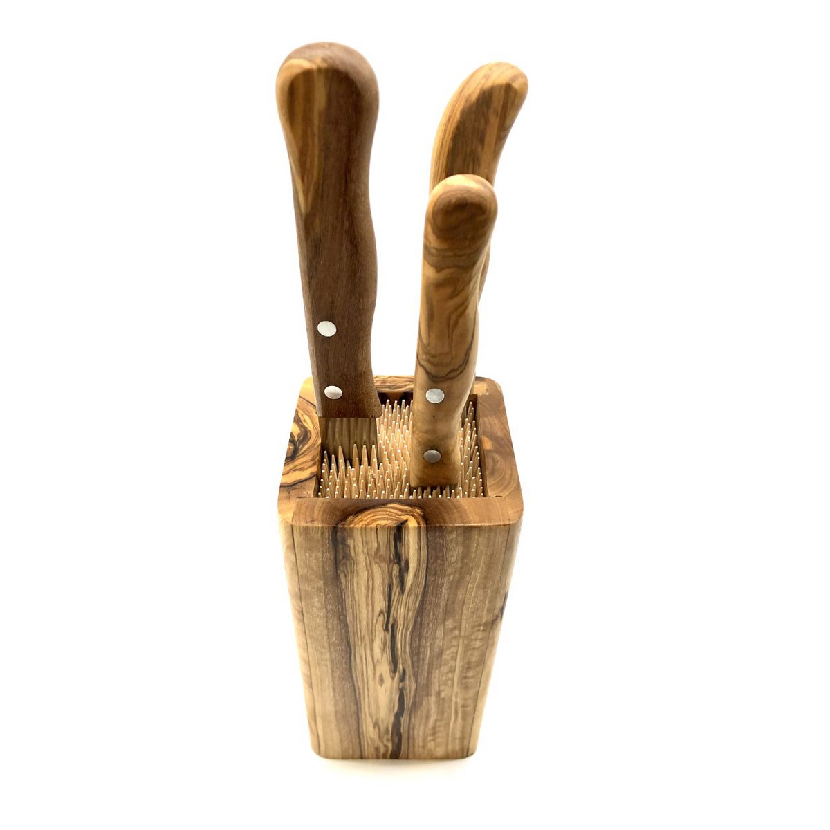 Knife block DESIGN made of olive wood