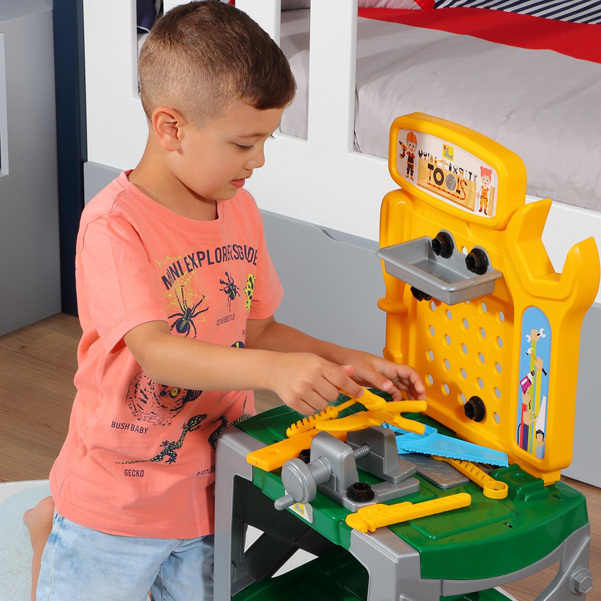 Ogi Mogi Kids Tool Bench, 33 Pieces Construction Workbench with Electric Drill