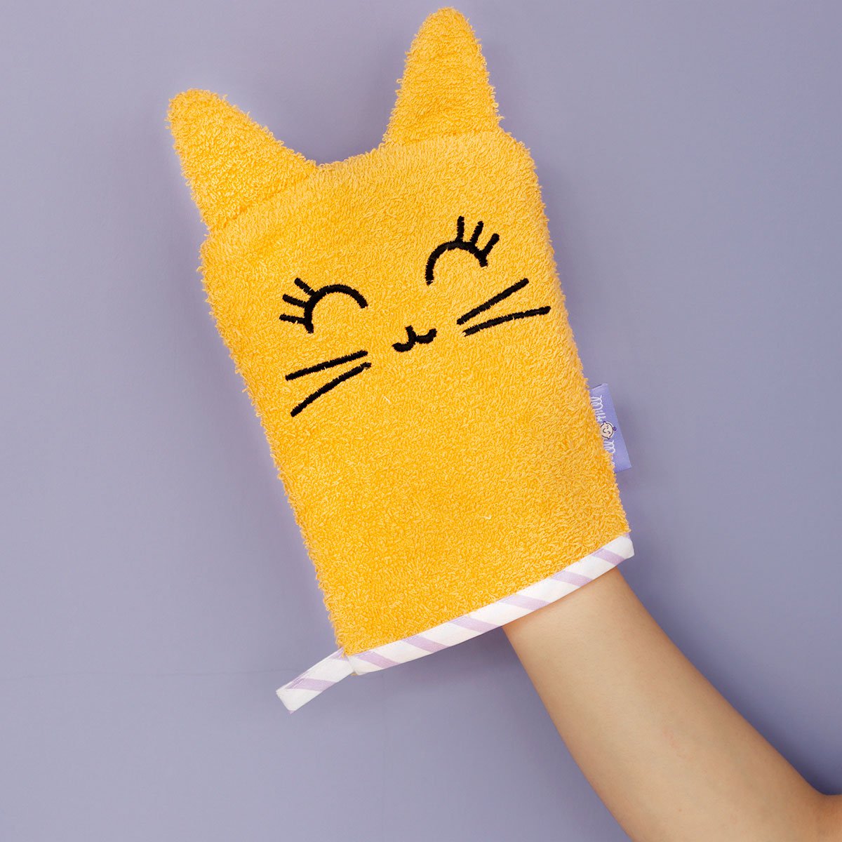 Milk&Moo Tombish Cat Bath Glove, 100% Cotton Oeko-Tex certificated, Colorful