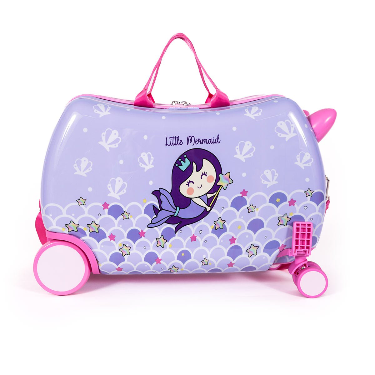 MILK&MOO Rideable Kids Suitcase Little Mermaid, Fun and Safe, 50kg/110Lb