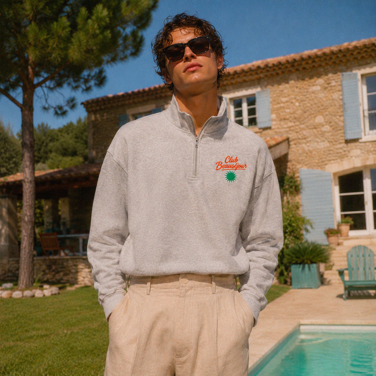 “Club Beauséjour” Zipped Sweatshirt