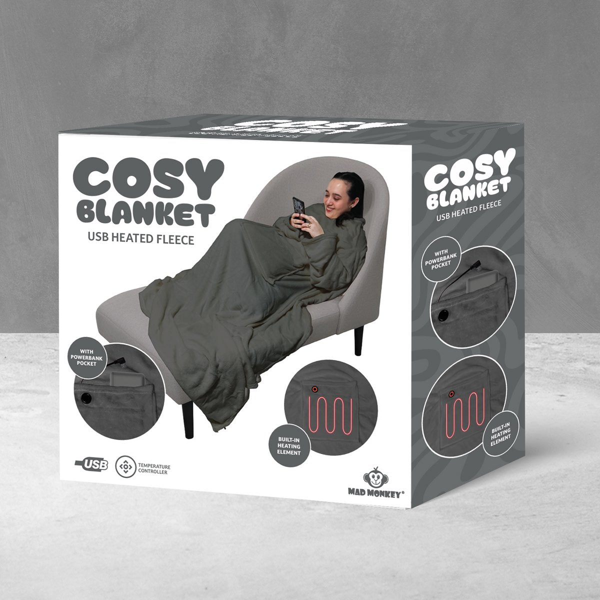 Mad Monkey - Heated Blanket Beige