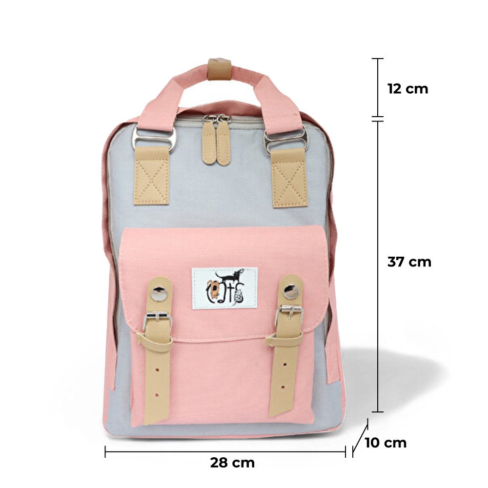 Biggdesign Cats USB Laptop Backpack, 14” Laptop Compatible, Water-Resistant, Lightweight, Unisex, Pink