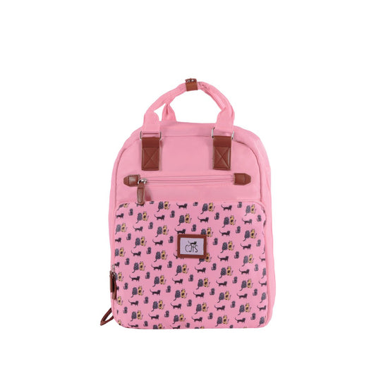 Biggdesign Cats Laptop Backpack, Water-Resistant, 15 inch Laptop Compatible School Bag, Pink