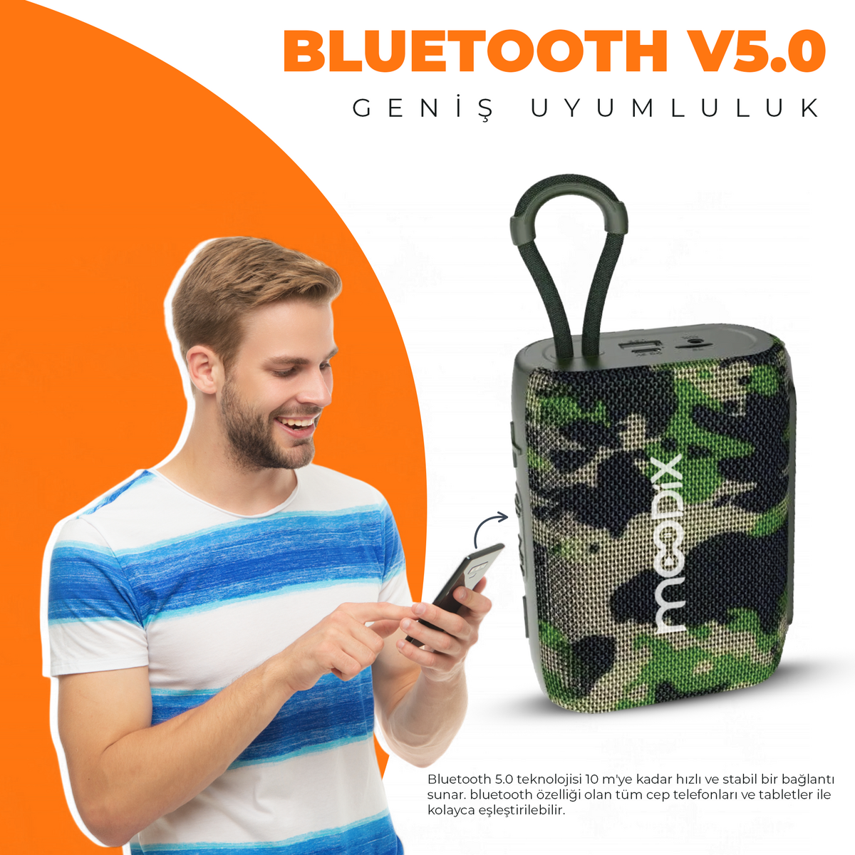 Moodix KI23TM02 Bluetooth Speakers, Camouflage 5W