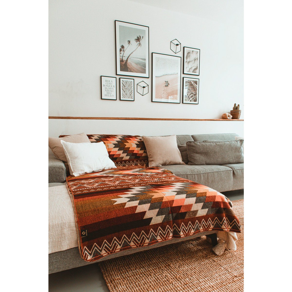 Ecuadorian alpaca blanket | native blanket | Antisana Orange