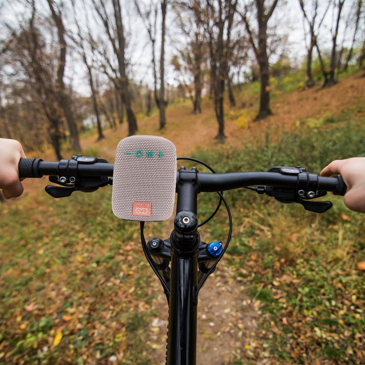 Moodix HO23TG392 Clip-On Bluetooth Speaker With Bike and Bag Mounting Accessories, 5W, Grey