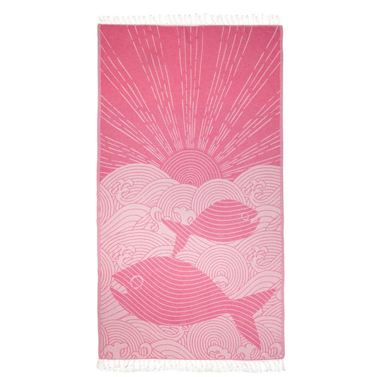 Anemoss Pink Fish Peshtemal – 100x180 cm/39x70 inches