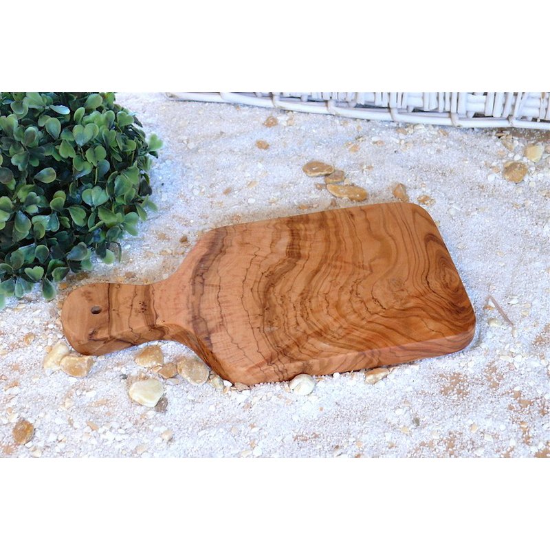 Herb board with handle made of olive wood