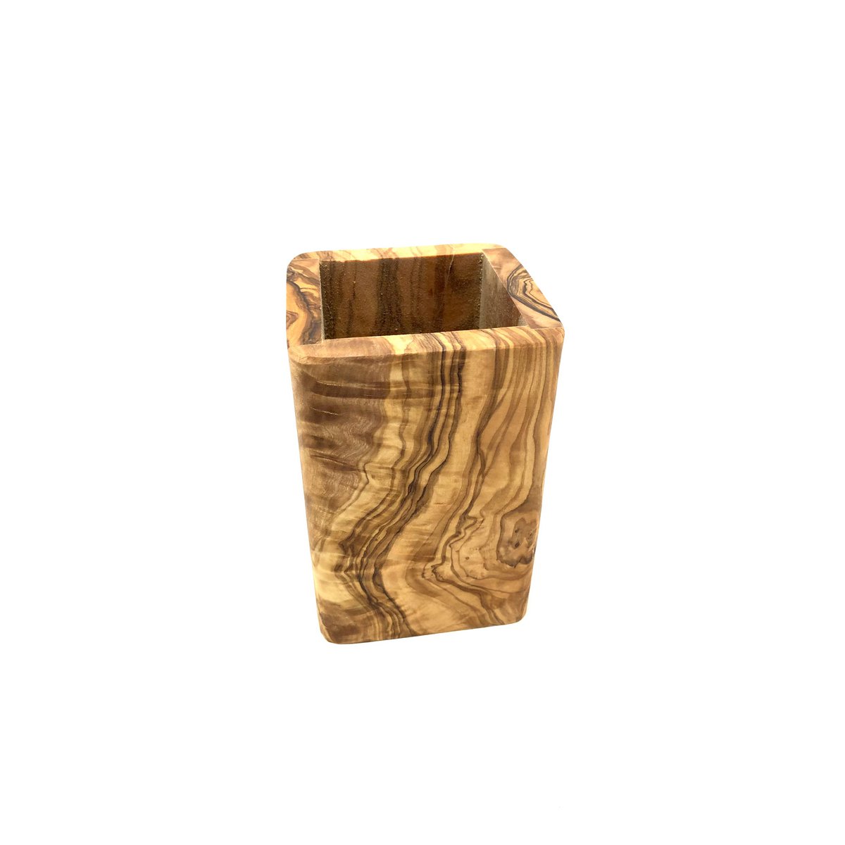 Toothbrush mug SQUARE made of olive wood