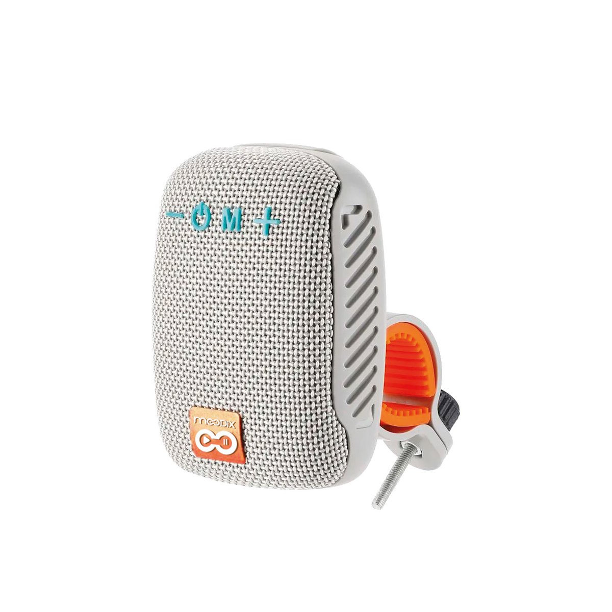 Moodix HO23TG392 Clip-On Bluetooth Speaker With Bike and Bag Mounting Accessories, 5W, Grey