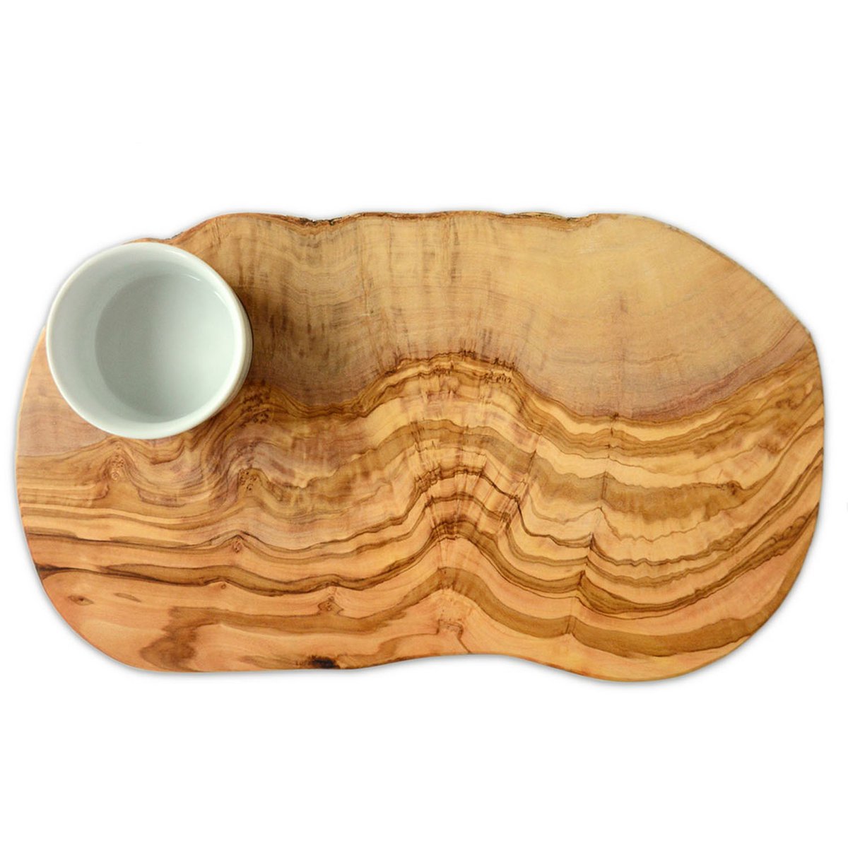 Burger board RUSTIC including porcelain bowl, approx. 30 - 34 cm