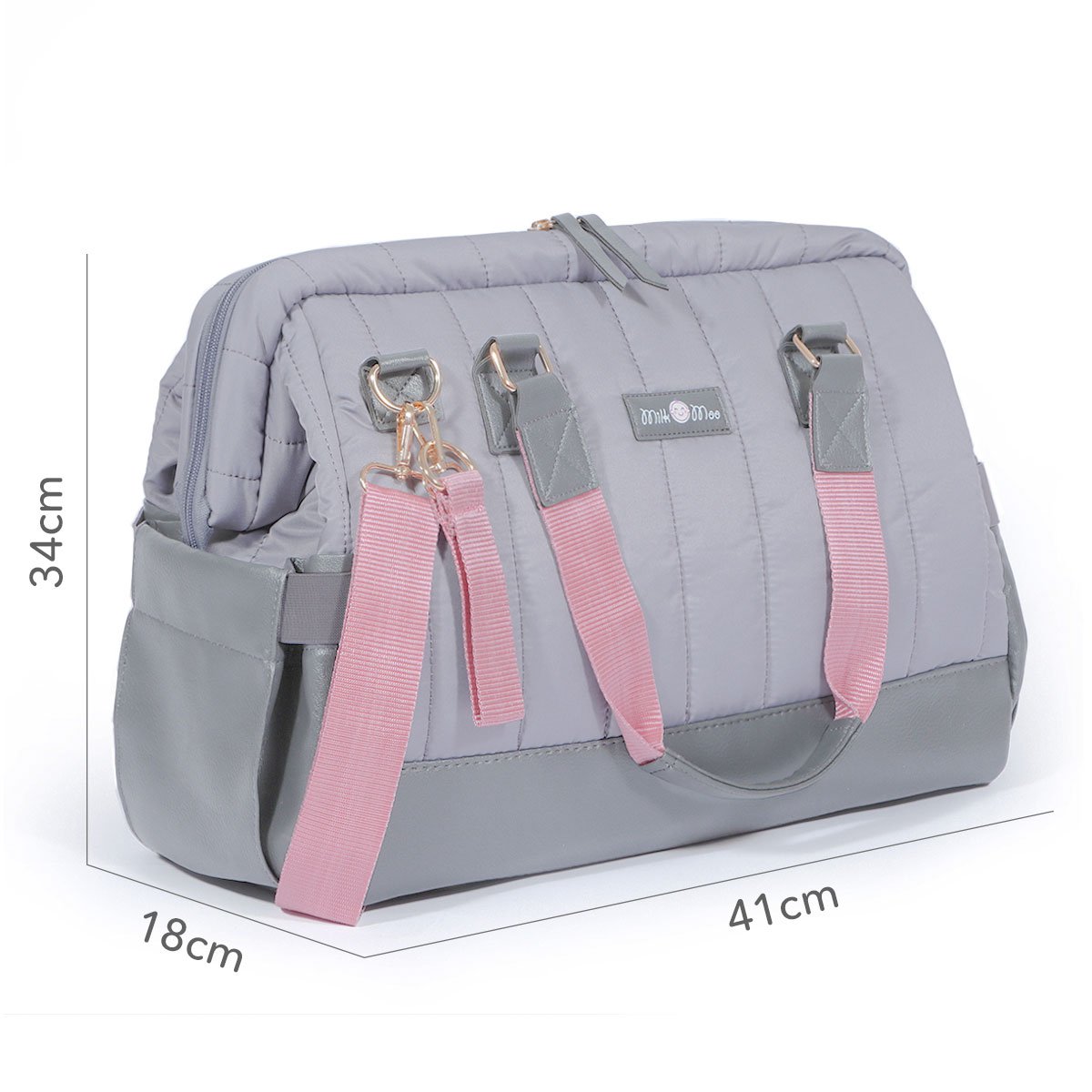 Milk&Moo Diaper Bag Quilted Dark Gray