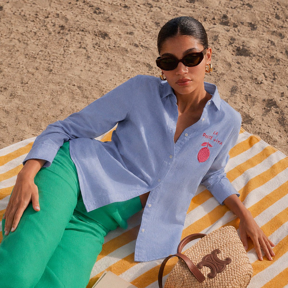 Chemise Oxford Dolce vita citron rose