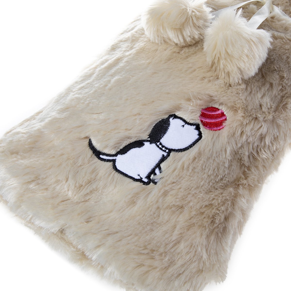 Biggdesign Dogs Beige Hot Water Bottle with Soft Plush Cover 68 OZ